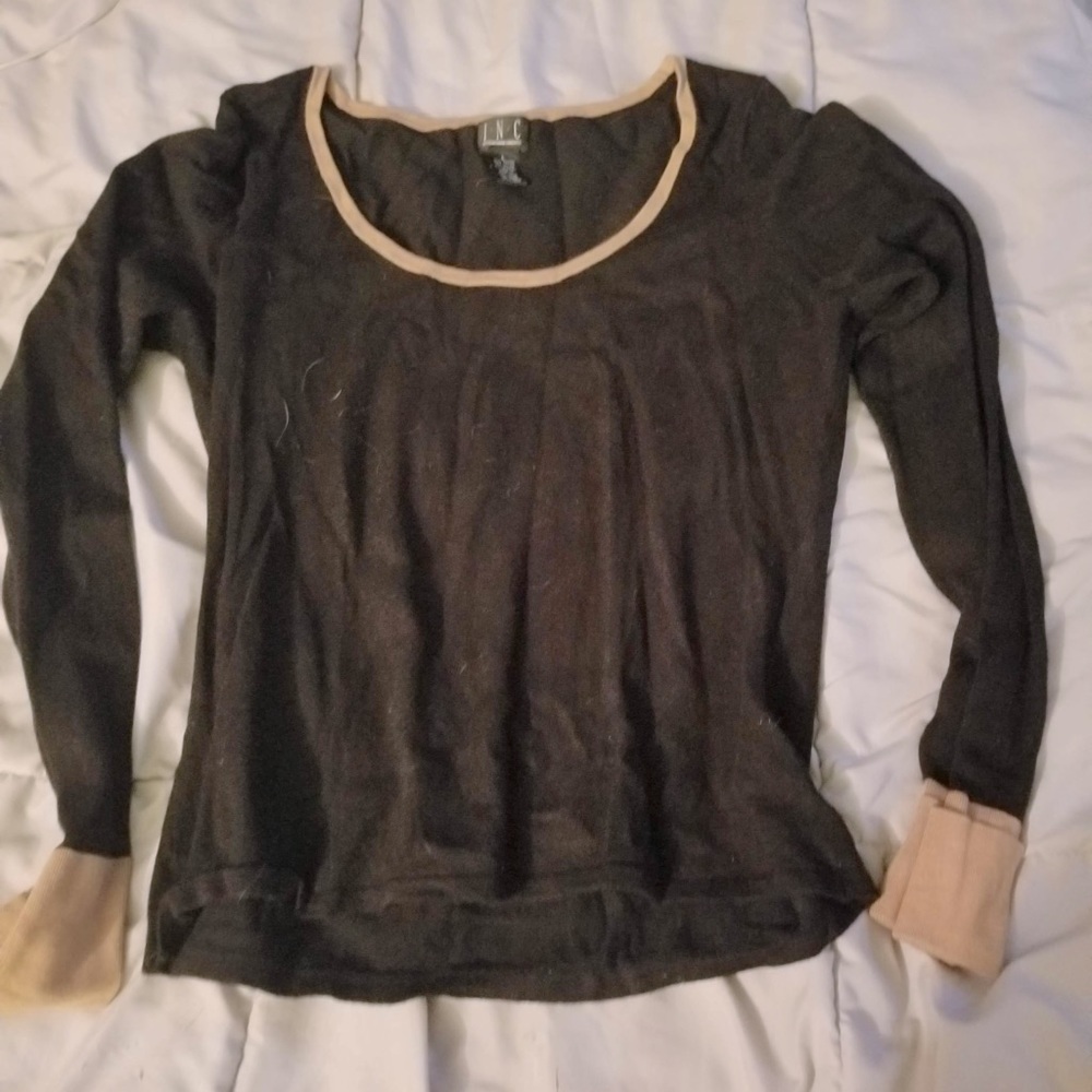 Black and Gold trimmed blouse.
